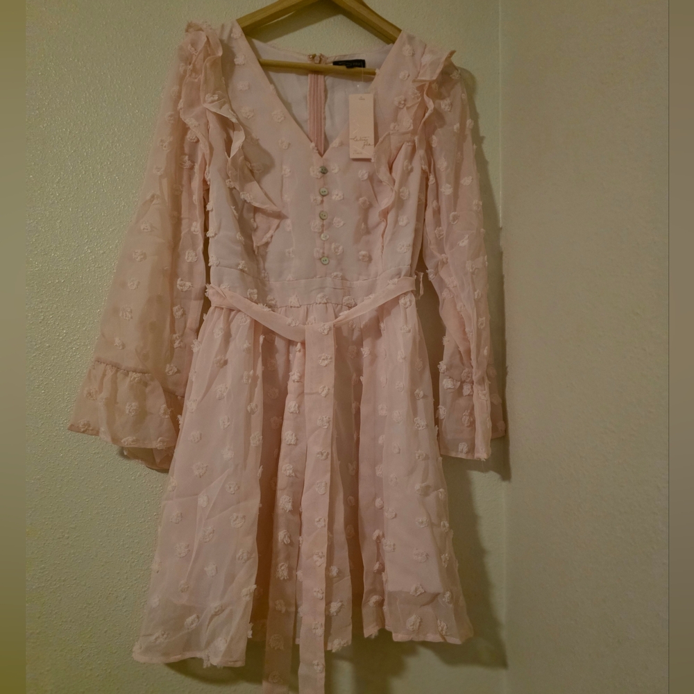 Elegant Pink Button-Up Dress